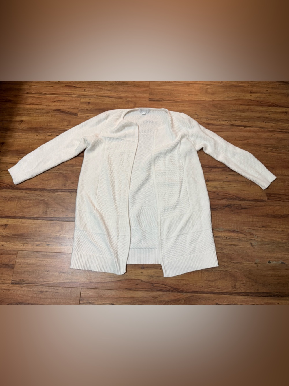 The White Company Cream Open-Front Knit Cardigan